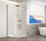 GELCO TRINITY GOLD štvrťkruhový kút 900x900 pravý, matné sklo, GT6590MR-G GT6590MR-G