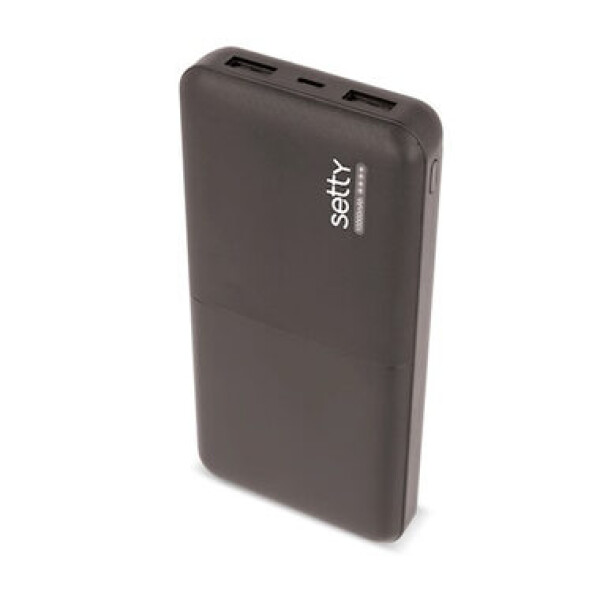 Setty GSM043160 čierna / PowerBank 10000 mAh / 5V / 2.4A / 2x USB-A výstup / 1x MicroUSB vstup (GSM043160)