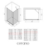 CERANO - Sprchovací kút Antelo L/P - 6 mm - chróm, transparentné sklo - 80x40x190 - otočný CER-477389