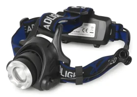 Entac Zoom Alu čierna / Čelovka / LED 600 lm / Dosvit 200 m / 4X AA / IP44 (EHL-ZOOM-5W-ALU)