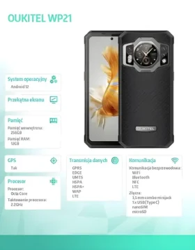WP21 12GB+256GB čierna / Mobilný telefón (WP21-BK/CHOUT/OL)