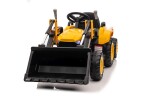 Mamido Detský elektrický traktor s radlicou a prívesom žltý