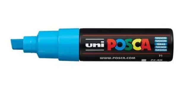 POSCA PC-8K tyrkysová / Popisovač / Klinový hrot 8 mm / Na vodnej báze (182679)