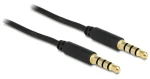 DeLock Audio kábel Jack 3,5 mm 4 Pin (M) - Jack 3,5 mm (M) 2m čierny / Audio kábel / prepojovací / 2 m (83436)