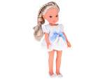 Mamido Lovely Girl Roztomilá bábika v bielych šatách s modrou mašľou 33 cm