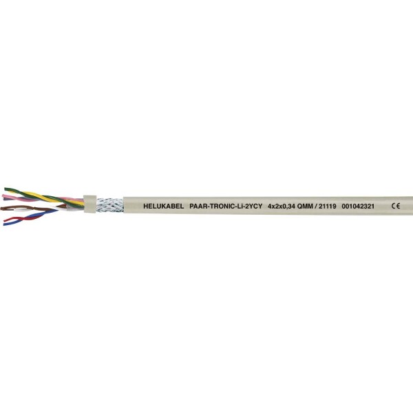HELU 21114-1000 dátový kábel Li2YCY 8 x 2 x 0.22 mm² sivá 1000 m; 21114-1000