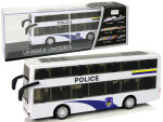 Mamido Policajný autobus Dvojposchodový autobus biely so zvukom napätia