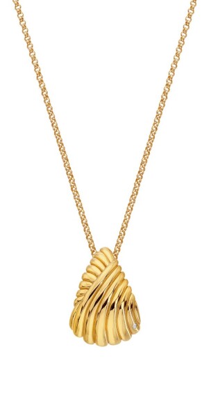 Hot Diamonds Slušivý pozlátený náhrdelník s diamantom Golden Edit Hope DP1084