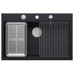 Quadron Quadron - Granitový drez MARC 110 WORKSTATION Black Oceľ HQM7650U7_BS