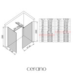 CERANO - Sprchová zástena Walk-in Onyx TL/P - 10 mm - hranatá vzpera - čierna matná, transparentné sklo - 120x100x200 CER-8050BD8846