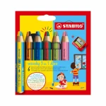 STABILO® Woody 3 in 1 duo - dvojfarebná tuha - 6 ks sada s strúhadlom (8826-2)