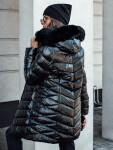 Dámska prešívaná zimná bunda s kapucňou CRYSTAL black FashionStreet TY4584 XL