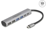 DeLock USB hub 6portový šedá / USB hub / 4× USB-A / 2× USB-C / USB 3.2 Gen 1 (64232)