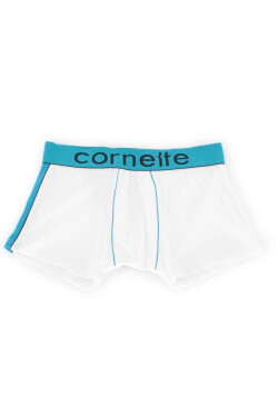 Pánske boxerky High emotion white-turq - CORNETTE Bílá XXL