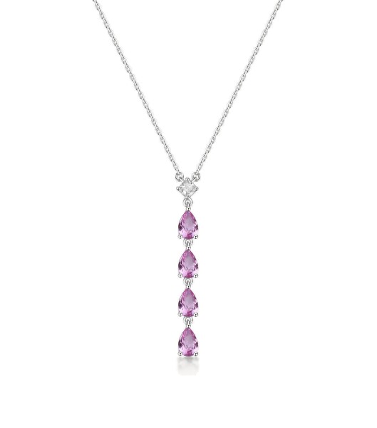 Brosway Strieborný náhrdelník s kubickými zirkónmi Vibrant Pink Fancy FVP112