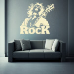 Veselá Stena Samolepka Angus Young AC/DC Farba: ružová, Veľkosť: 80 x 74 cm