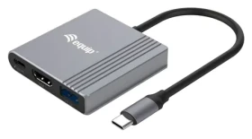 Equip USB-C 3v1 čierna / USB-C adaptér / HDMI 4K/60Hz / USB-A 3.2 / PD 100W / kábel 0,25 m (133488)