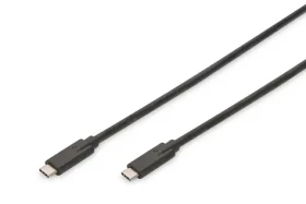 Digitus USB-C 1m čierna / Kábel / USB 3.1 Gen2 / 10 Gbps / PD 5 A (AK-300139-010-S)