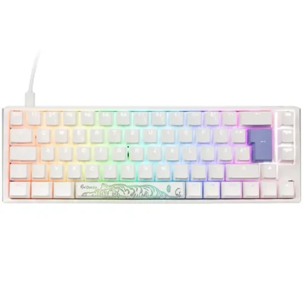 Ducky One 3 Classic Cherry MX-Red biela / herná klávesnica / podsvietená / mechanická / drôtová USB-C / DE (DKON2167ST-RDEPDPWWWSC1)