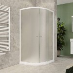 Mereo Sprchovací kút, Kora Lite, štvrťkruh, R 550, zasúvací, 90x90 cm, biely ALU, sklo Grape CK35121Z