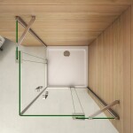 H K - Obdĺžnikový sprchovací kút AIRLINE R108, 100x80, s dvomi jednokrídlovými dverami s pevnou stenou, rohový vstup SE-AIRLINER108