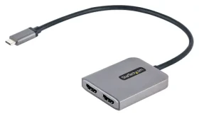 StarTech USB-C Dual HDMI MST Hub čierna-šedá / Multi-monitor adaptér / 2x HDMI / 4K UHD / 7.1 audio (MST14CD122HD)