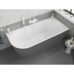 MEXEN/S - Silo voľne stojaca rohová vaňa pravá reliéf 150 x 75, biela/sivá, sifón a prepad biela 52891507562P-20