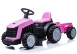 Mamido Detský elektrický traktor s vlečkou ružový