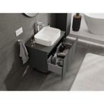 MEXEN/S - Orio kúpeľňová skrinka pod umývadlo 80, 1 šuplík, grafit mat 91A10-08047-1-BF66
