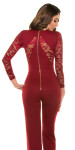 Sexy Koucla long sleeve overall with lace red XL