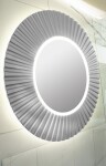 SAPHO - PRIDE STRIP guľaté zrkadlo s LED osvetlením v ráme, priemer 90cm, strieborná PD952