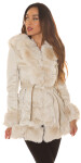 Sexy Winter jacket with faux-fur Details BEIGE