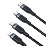 Joyroom S-A18 3in1 kábel USB-A - Lightning / USB-C / micro-USB 1.2m čierna (6956116708986)