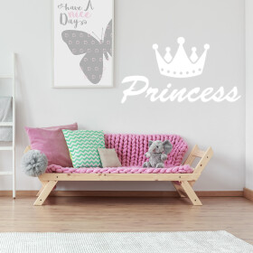 Veselá Stena Samolepka Princess Farba: bílá, Veľkosť: 100 x 57 cm