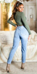 Sexy Highwaist Mom Jeans in Used Look denimblue