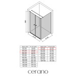 CERANO - Sprchovací kút Antelo L - Ľ/P - 6 mm - chróm, transparentné sklo - 84x30 - otočný CER-666844