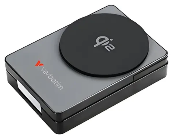 Verbatim Charge 'n' Go Qi2 sivá / Powerbanka / 10 000 mAh / USB-C PD 30W / Qi2 15W (32295)