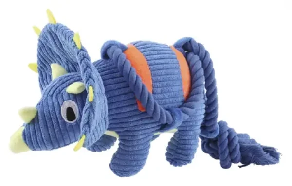 Huhubamboo Plyšový Triceratops 43 cm / Hračka pre psov / Pískací / Menčester (355983)
