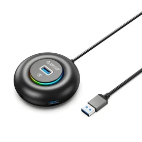 Orico YXR4-U3 čierna / USB hub / 4X USB-A 3.0 / RGB / audio Port / 0, 3M