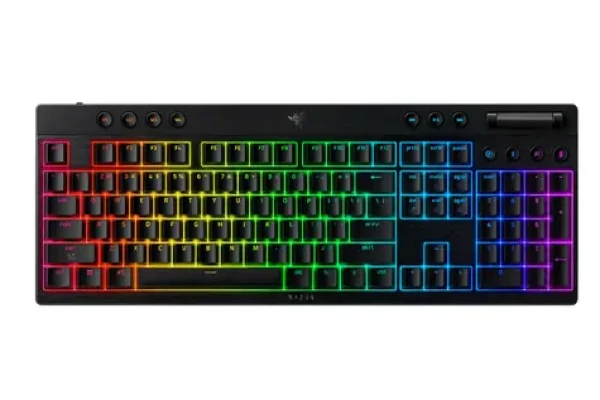 Razer BlackWidow V4 Low-profile HyperSpeed Yellow Switch čierna / bezdrôtová herná hlávesnica / mech. / 2.4GHz / US (RZ03-05271500-R3M1)