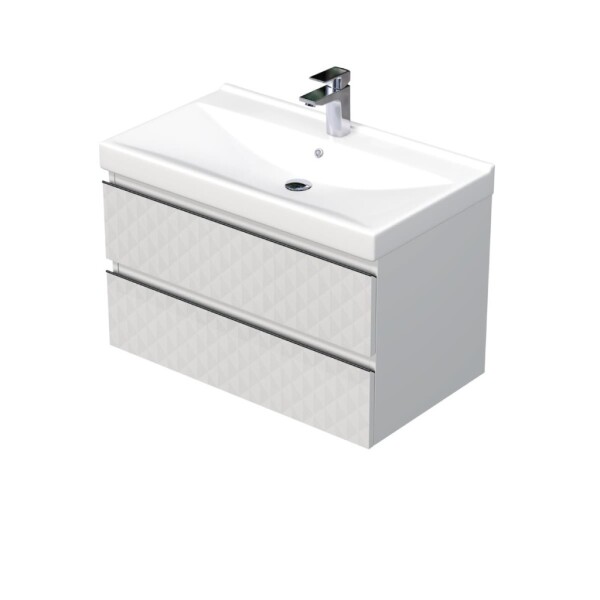 Kúpeľňová skrinka s umývadlom SAT Cube Way 80x47,5x46 cm biela mat CUBE3D46802ZBVER CUBE3D46802ZBVER