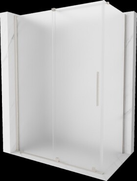 MEXEN/S - Velár sprchovací kút, posuvné dvere 150 x 85, dekor, nikel kartáčovaný 871-150-085-31-97