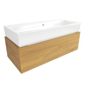 Kúpeľňová skrinka s umývadlom SAT Feel 100x30x46 cm medový dub mat SATFEEL100DMU2 SATFEEL100DMU2