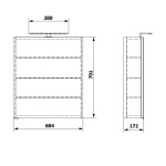 SAPHO - RIWA galérka s LED osvetlením, 60x70x17cm, dub Alabama RIW060-0022
