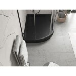 MEXEN - Flow+ Sprchová vanička štvrťkruh asymetrická pravá 100 x 90, čierna mat 46Q709010RH