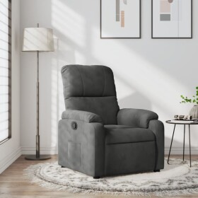 VidaXL Rozkładany fotel, tmavoSivý, obity mikrofibrą