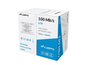 Lanberg UTP Cat5e šedá / Sieťový kábel / drôt / CCA / 305 m / 100 MHz (LCU5-10CC-0305-S)
