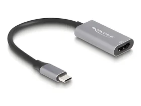 DeLock USB-C (M) - HDMI (F) šedo-čierna / Adaptér / 8K 30Hz / HDR / HDCP / 15 cm (60021)