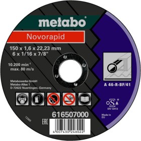 Metabo 616507000 rezný kotúč rovný 150 mm 22.23 mm 25 ks; 616507000