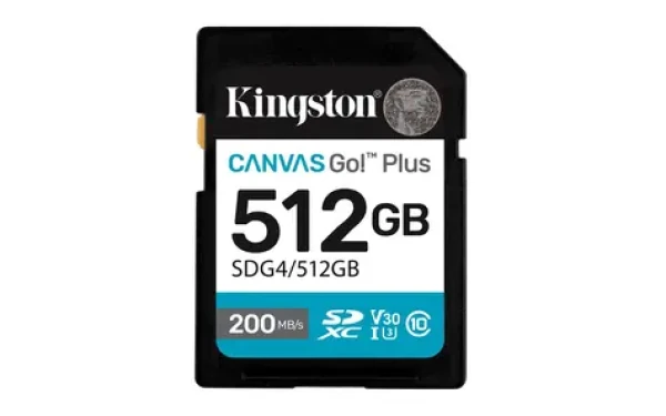 Kingston Canvas Go PLUS SDXC 512GB / UHS-I V30 / U3 / Class 10 / čítanie: až 200MBs / zápis: až 160 MBs (SDG4/512GB)